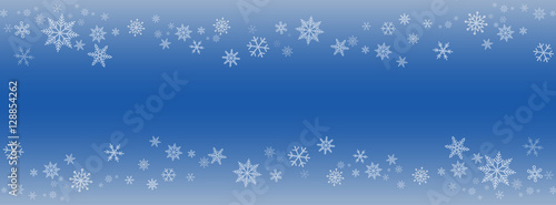 snowflakes banner on blue background 