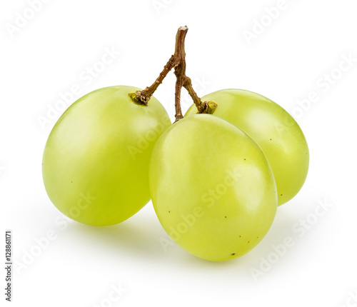 Green grape isolated on white. With clipping path.