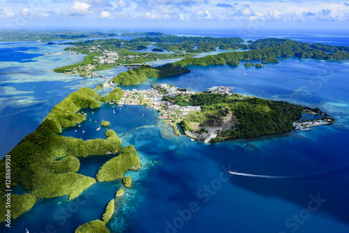 Full view of Palau Malakal Island and Koror - World heritage sit