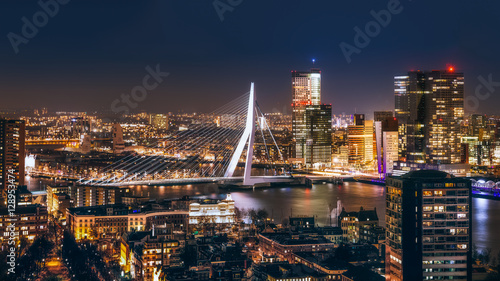 Rotterdam night in holland