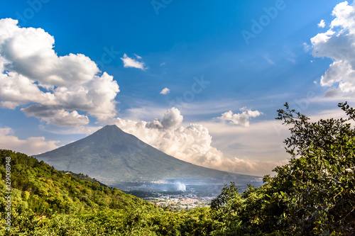 Volcano view over Antigua, Guatemala, Central America