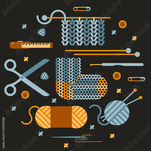 Handmade knitting illustration