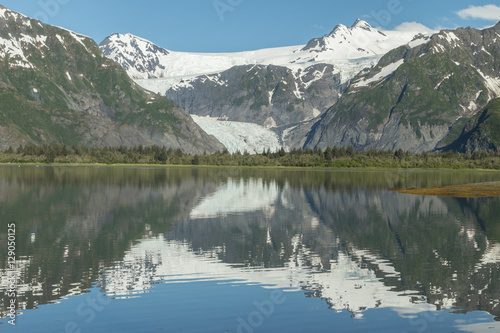 Pedersen Glacier and Lagoon in Kenai Fjords National Park, Alask