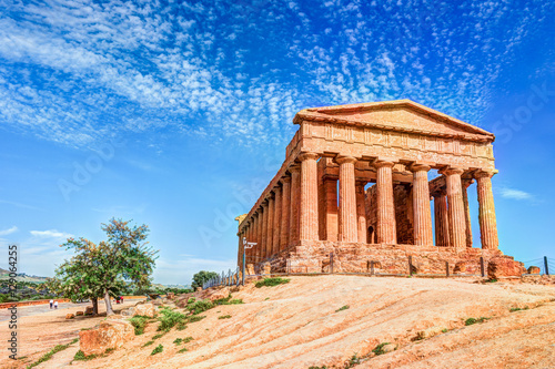 The famous Temple of Concordia in the Valley of Temples near Agrigento, Sicily