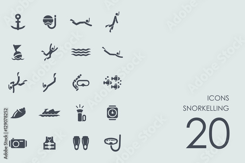 Set of snorkelling icons