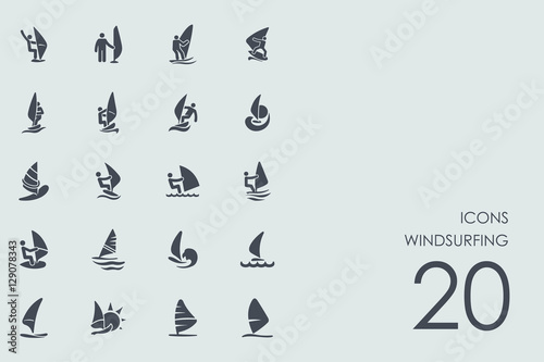 Set of windsurfing icons