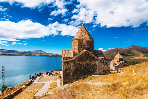 Scenic view of an old Sevanavank church in Sevan, Armenia