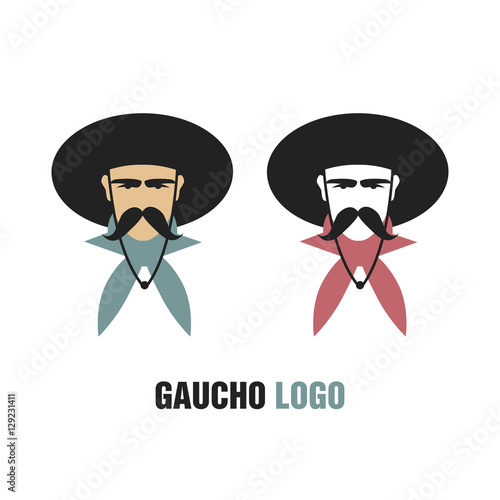 Gaucho Logo. Icon of South American cowboy 