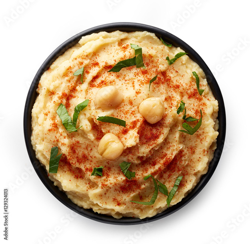 Bowl of homemade hummus