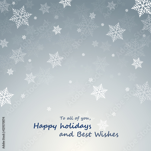 Christmas card with snowflakes.