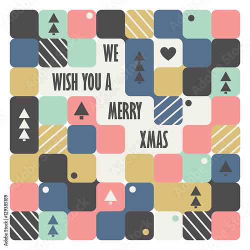 Merry Christmas, geometric abstract background, poster, pattern