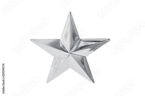 Silver star isolated on white background