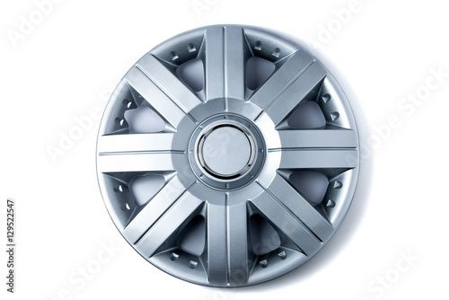 Plastic hubcap isolated on white background