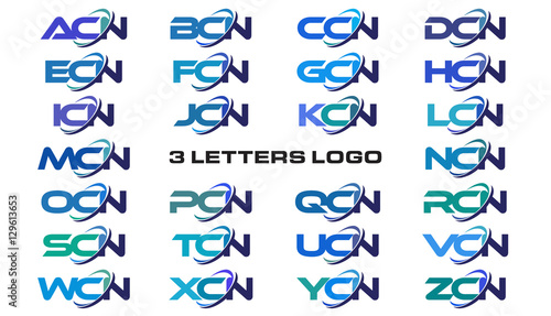 3 letters modern generic swoosh logo ACN, BCN, CCN, DCN, ECN, FCN, GCN, HCN, ICN, JCN, KCN, LCN, MCN, NCN, OCN, PCN, QCN, RCN, SCN, TCN, UCN, VCN, WCN, XCN, YCN, ZCN, 