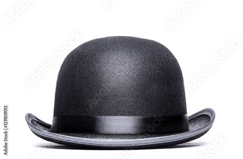 Bowler hat on a white background.Front view