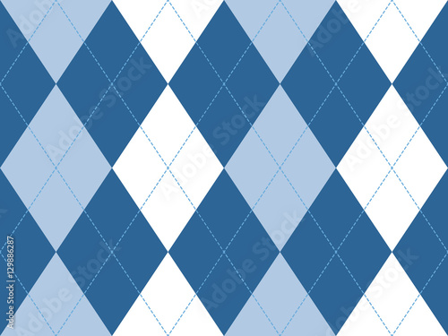 Blue argyle seamless pattern