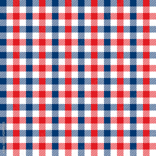 Seamless multicolour gingham pattern. Red and blue pattern.