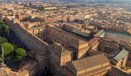 A view of the Sistine Chapel and the Vatican Museums in Rome