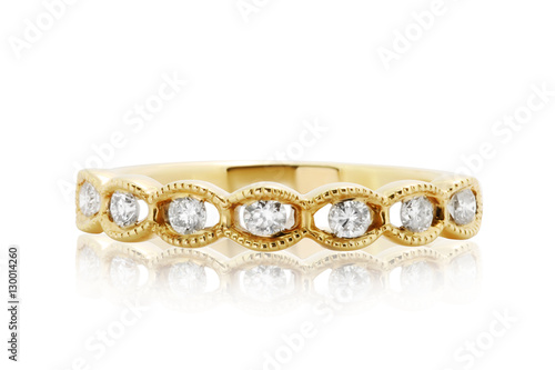 sortija anillo argolla en oro amarillo con diamantes Ring ring in yellow gold with diamonds 