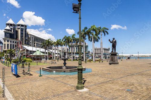 Port Louis waterfront in Mauritius capital city