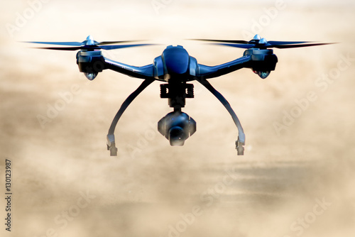 drone landing on the sand