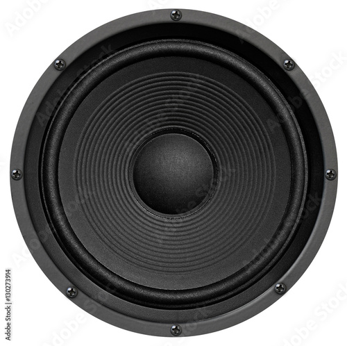 Audio speaker on white background