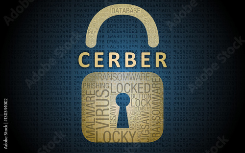 Ransomware cerber - padlock at screen