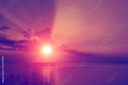 Magic purple sunset over sea