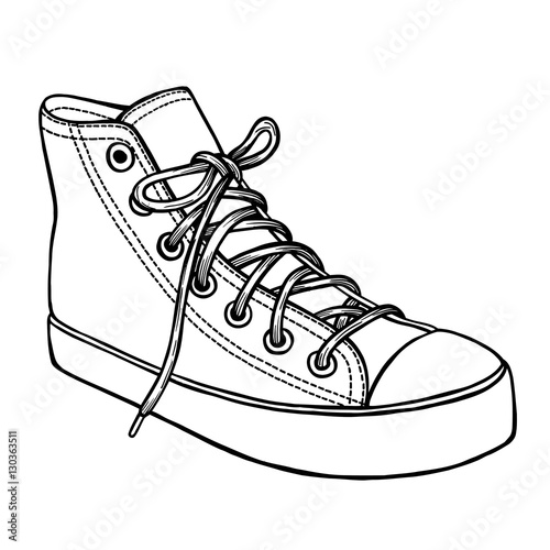 Hand drawn sketch of sport shoes