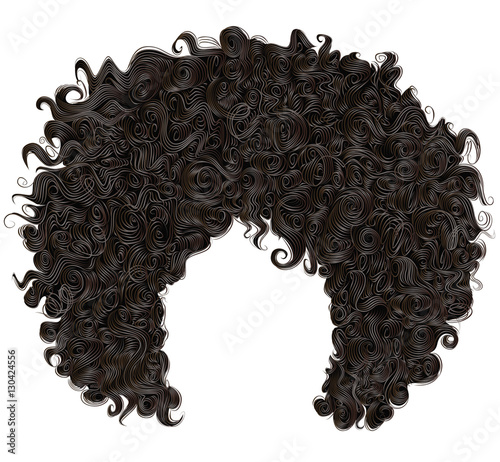 trendy curly african black hair . realistic 3d . fashion beauty style .