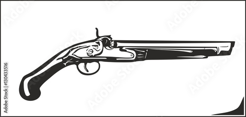 Vector illustration old flintlock rifle