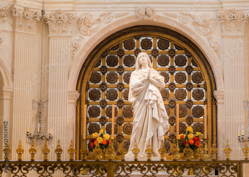 -20 APRIL, 2016: Statue of the Blessed Virgin Mary in the Cathedral of Notre-Dame-de-Dôme, Avignon, France, Editorial.