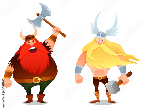 furious viking warrior and the ancient god Thor