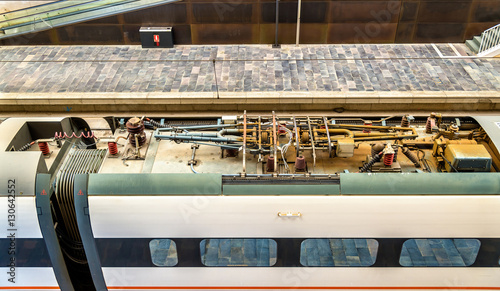 Roof equipment of a Siemens Velaro high-speed train at Zaragoza-