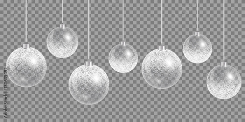 Christmas ball ornament. Happy holidays vector. New year celebration. 