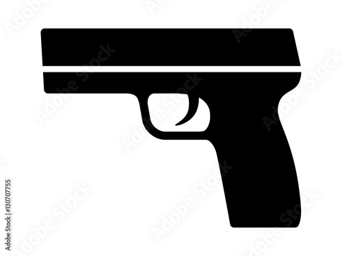 Modern semi automatic pistol gun weapon flat icon for games and websites