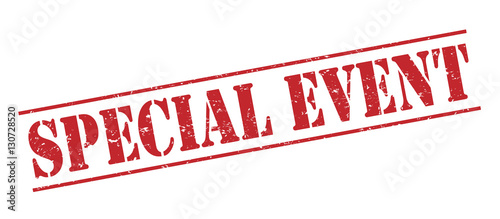 special event red stamp on white background