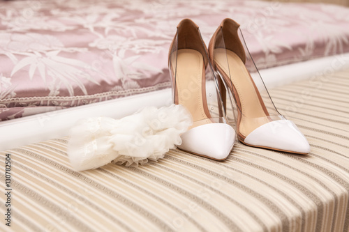 shoes and bride's garter