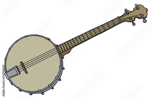 Old four strings banjo