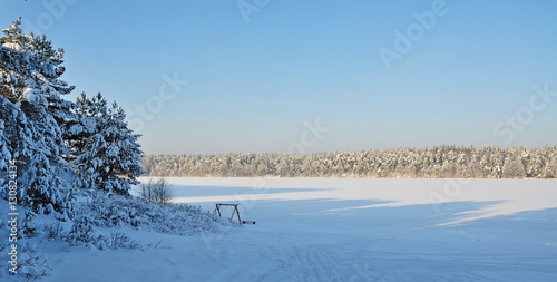 Zima nad jeziorem Mikaszewo