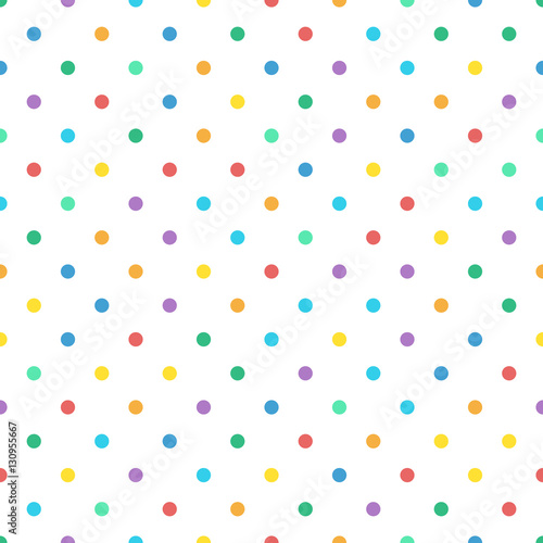 Seamless colorful polka dot pastel color pattern