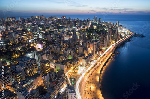 Aerial View of Beirut Lebanon, City of Beirut, Beirut city scape 