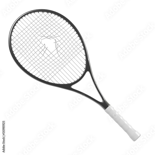 3d render of broken tennis racket