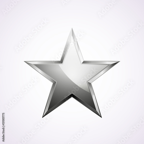 Silver star logo for your design, vector illustration, isolated on white