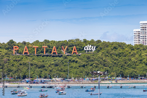 Letters Pattaya is located on a hill. A symbol of the city.