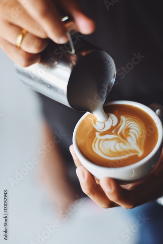 coffee latte art in coffee shop