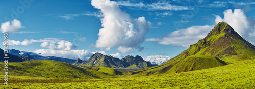 Valley National Park Landmannalaugar. Magnificent Iceland in the August