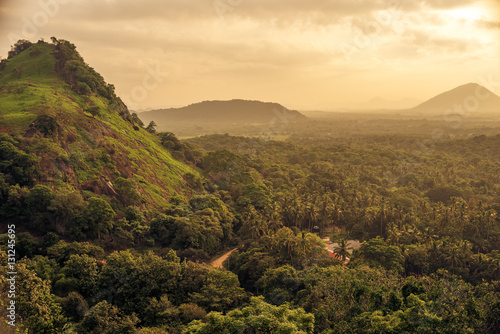 Sri Lanka: Danbulla National Park at the sunset 