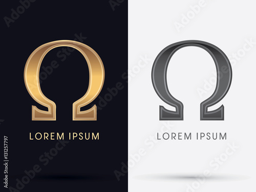 Omega sign graphic vector.