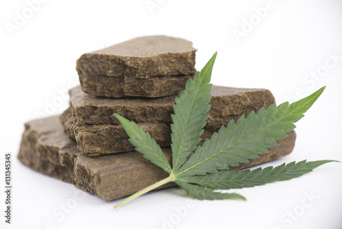 Blocks of hashish, a medical marijuana concentrate isolated with